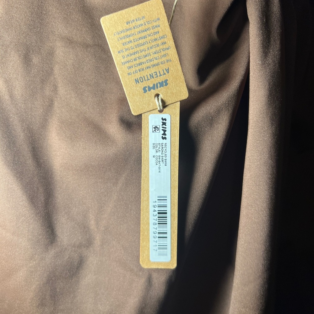 SKIMS Signature Swim Sarong Skirt in Cocoa Brown, Women's Size Medium, NWT - Picture 9 of 12